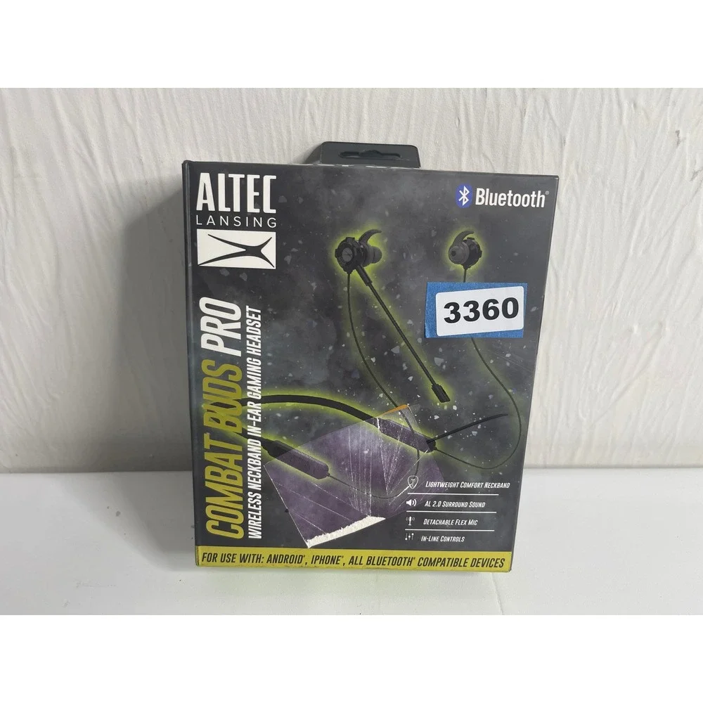 Altec Lansing Combat Buds Pro Wireless Gaming Headset Bluetooth Neckband Black